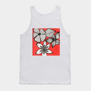 Inktober Red Florals Tank Top